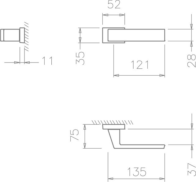 Ручка дверная Tupai Novinka 3033-141 RE титан