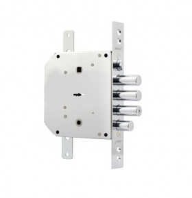 Замок врезной сувальдный с задвижкой и защёлкой BORDER ЗВ9-6 ЛКТЗ с тягами левый 5 кл. 77405