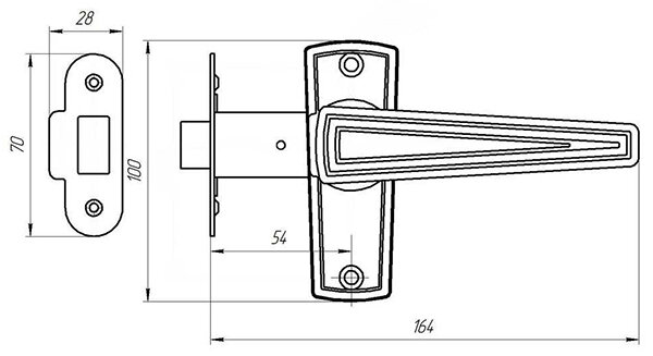 Защелка ЗЕНИТ ЗЩ2.01 медь