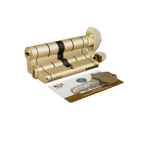 Цилиндровый механизм с вертушкой MOTTURA C39F363601RLC5 (72 мм/31+10+31) ЛАТУНЬ PVD