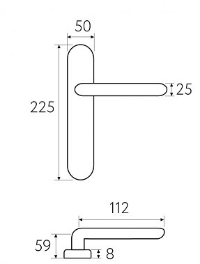 Дверная ручка на планке Fratelli Cattini FOGGIA PL248-BY матовая бронза