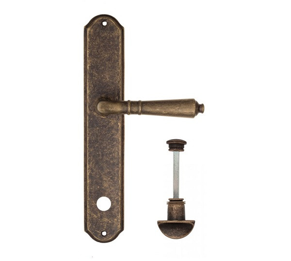 Дверная ручка на планке Fratelli Cattini TOSCANA WC-2 PL02-BA античная бронза