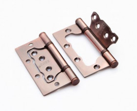 Петля накладная без врезки RENZ IN100-2BB FH AC 100*75*2,5 медь античная 2 шт