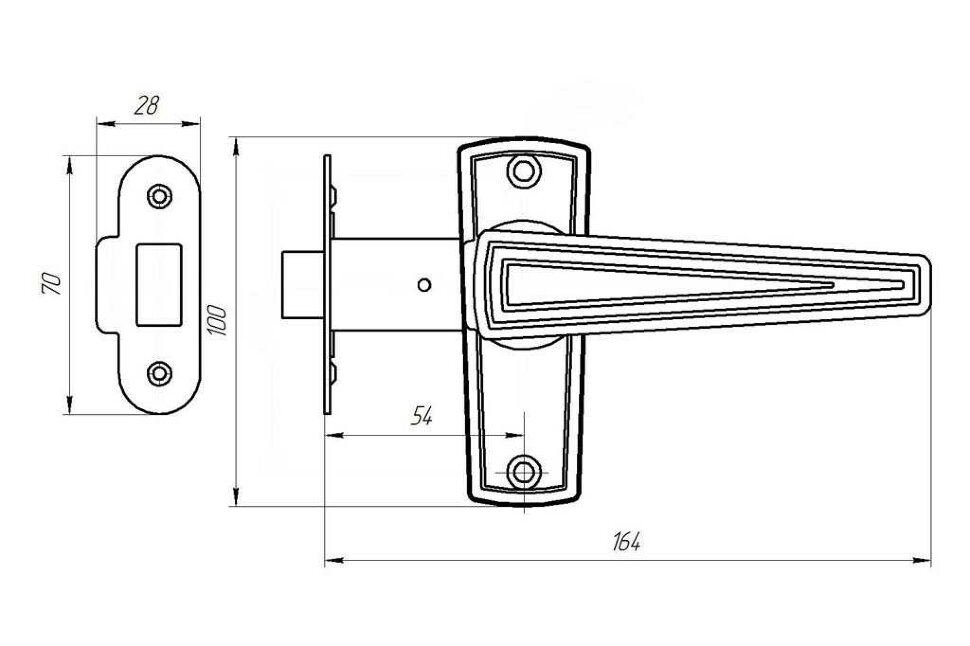 Защелка ЗЕНИТ ЗЩ2.01 серебро