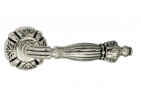 Ручка дверная Venezia OLIMPO D5 натуральное серебро + черный