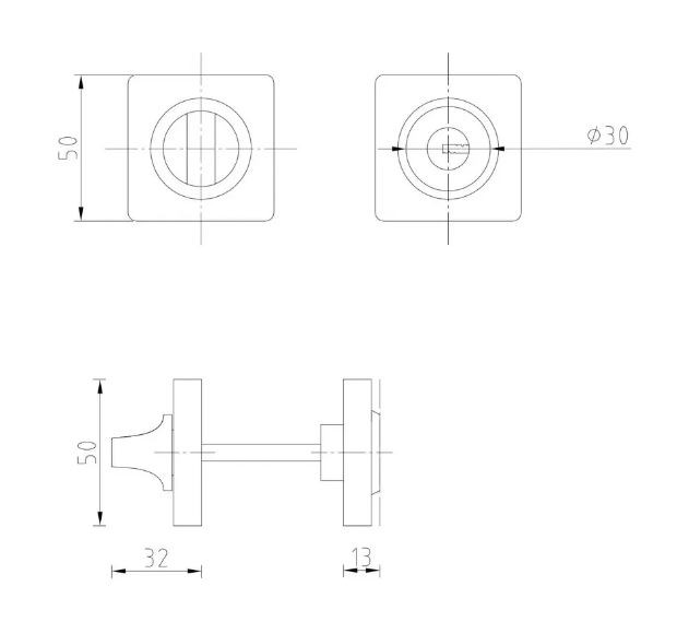 Завертка сантехническая с ключом PALIDORE lock ols (r) grafit key графит
