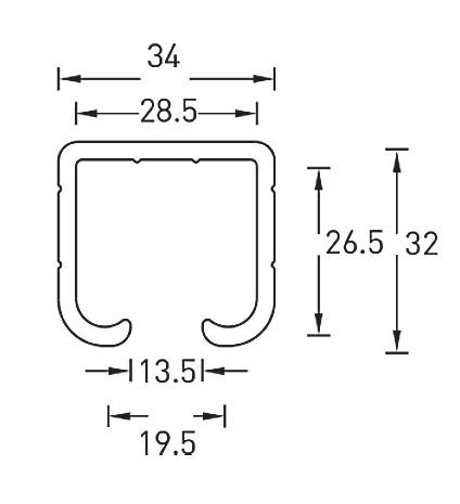 Направляющая для раздвижной двери ARCHIE AY8401-3M WF (3 м)