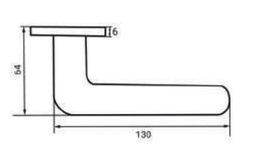 Ручка дверная PUERTO INAL 555-03 slim MSN Гляссе никель супер матовый