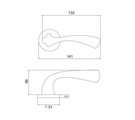 Ручка дверная DND IN833/12 BSS Аполо бронза матовая темная