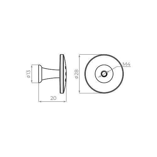 Ручка-кнопка AJAX мебельная MB-B-003 SC сатинированный хром