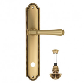 Дверная ручка на планке Venezia CALLISTO WC-4 PL98 французское золото + коричневый