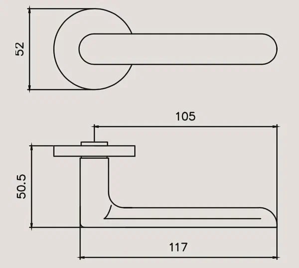 Ручка дверная BUSSARE ERA A-21-50 M.CHROME Матовый хром