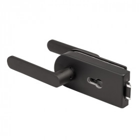 Комплект: замок+ручка для стеклянной двери ARMADILLO Space.GL.LPZ BL черный