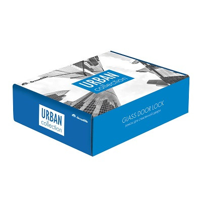 Комплект: замок+ручка для стеклянной двери ARMADILLO Space.GL.LPZ BL черный