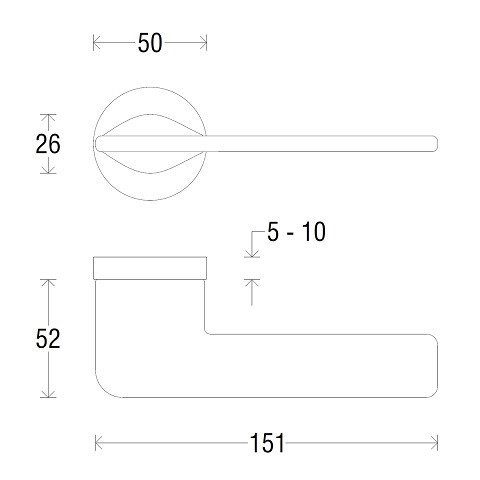Ручка дверная FADEX FORME 337R HORUS ПОЛИРОВАННЫЙ ХРОМ FIXA