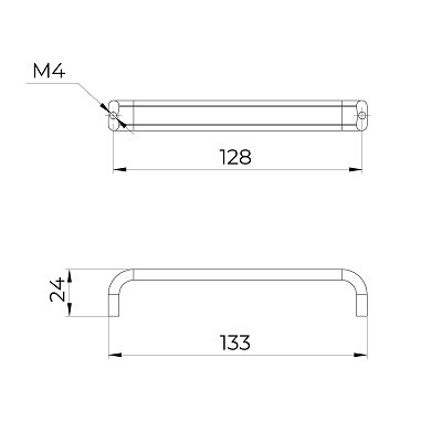 Ручка-скоба AJAX мебельная MB-H-007-128 GR графит