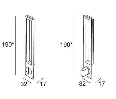 Ручка для раздвижных дверей Pamar MN 1096 Z E 215 матовый хром