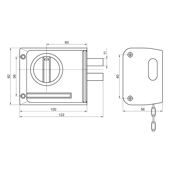 Замок накладной САМ ЗНД-1АК полимерное покрытие /86500/