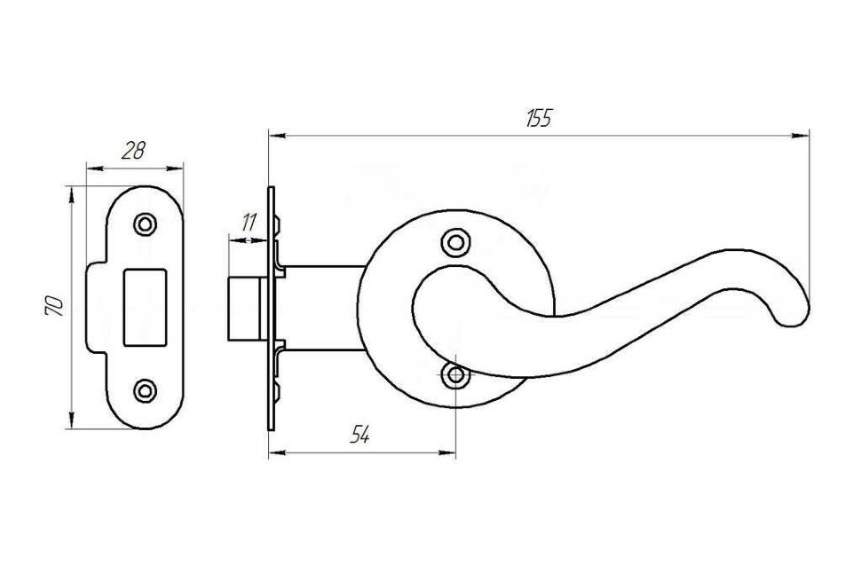 Защелка ЗЕНИТ ЗЩ2.02 медь