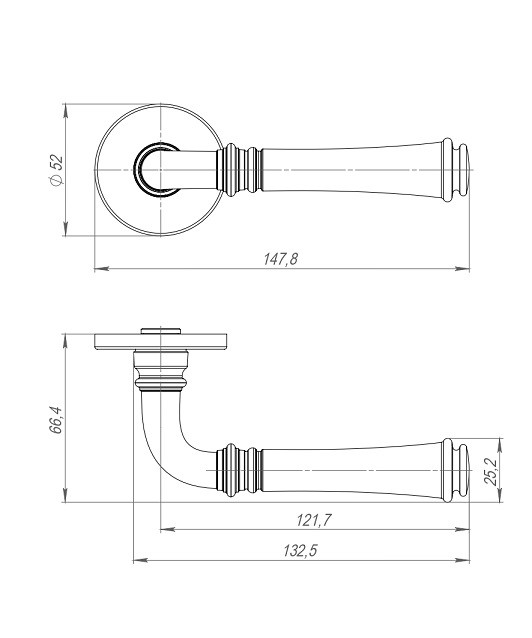 Ручка дверная PUNTO R.ARC.R52.SORENTO CP-8 хром