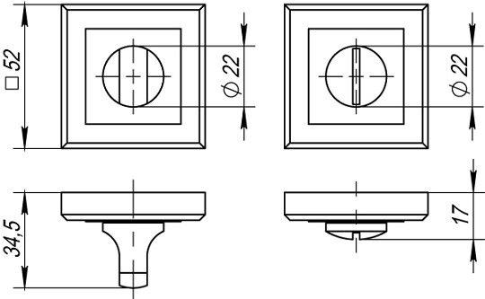 Ручка поворотная PUNTO BK6 QL SN/CP-3 матовый никель/хром