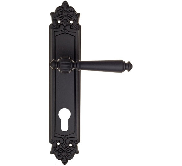 Дверная ручка на планке Fratelli Cattini MARANI CYL PL96-NM матовый черный