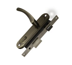 Замок врезной цилиндровый с защёлкой в комплекте с ручкой PUNTO KIT P16 4070 CRONA AB Бронза 5 ключей