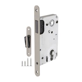 Замок межкомнатный под цилиндр FUARO 5300-M-C SN матовый никель