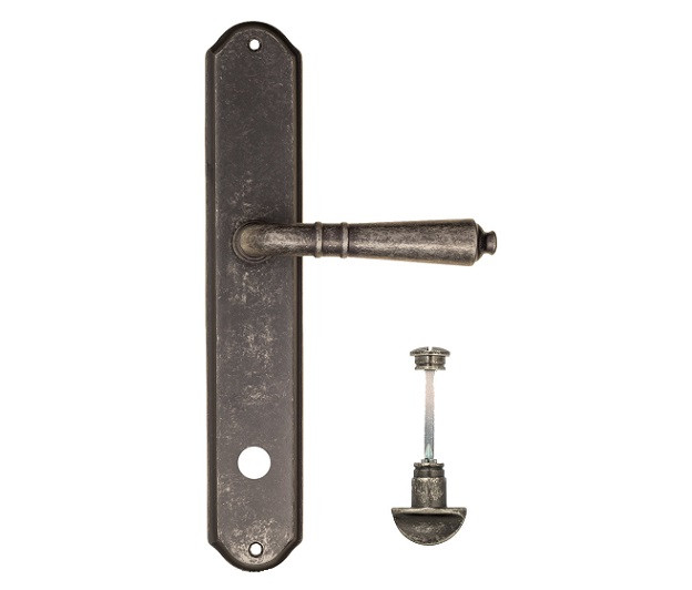 Дверная ручка на планке Fratelli Cattini TOSCANA WC-2 PL02-IA античное серебро