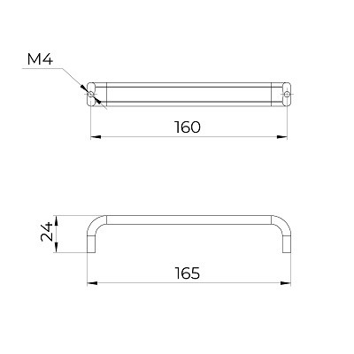 Ручка-скоба AJAX мебельная MB-H-007-160 GR графит