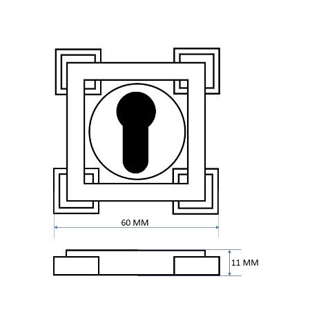 Накладка на цилиндр RENZ INET 19 SN/NP никель матовый/никель бестящий