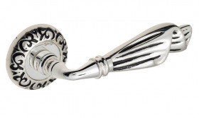 Ручка дверная Venezia OPERA D4 натуральное серебро/черный