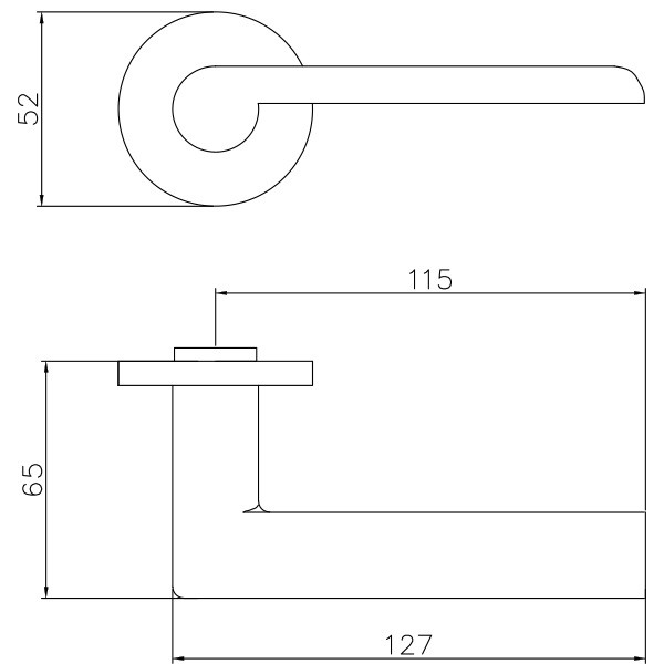 Ручка дверная BUSSARE CENTRO A-11-50 BLACK Чёрный