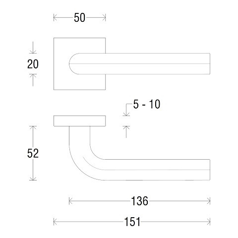 Ручка дверная FADEX FORME 340 SOHO Матовый хром FIXA