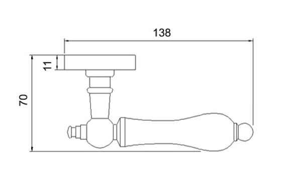 Ручка дверная RENZ INDH 615-16 CP/WH Мишель хром блестящий с белой керамикой