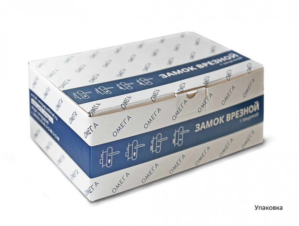 Замок врезной сувальдный с защёлкой в комплекте с ручкой ОМЕГА ЗВ9.1-02 медь 3 кл