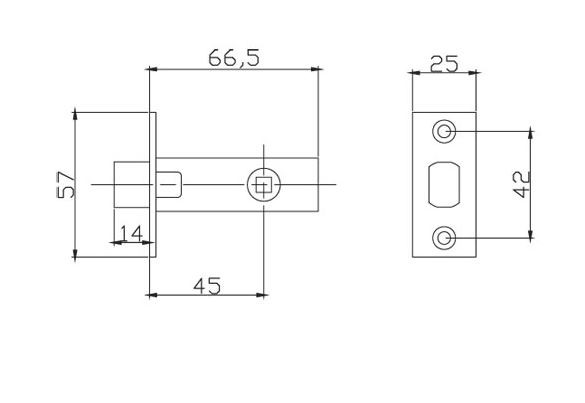 Защелка врезная RENZ INL 5-45 CF кофе