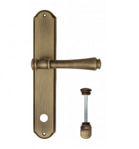 Дверная ручка на планке Venezia CALLISTO WC-2 PL02 матовая бронза