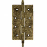Дверная петля универсальная латунная с узором Venezia CRS012 152x89x4 матовая бронза