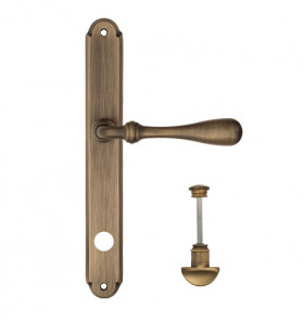 Дверная ручка на планке Fratelli Cattini RETRO WC-2 PL01-BY матовая бронза