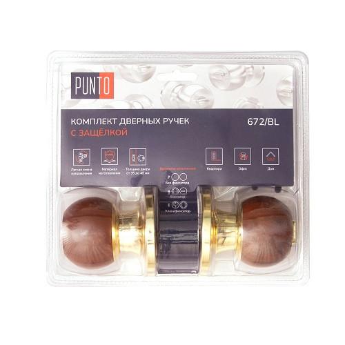 Ручка защелка PUNTO DK672/BL WD-BK фиксатор дерево