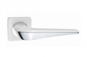 Ручка дверная RENZ INDH 425-02 SW/CP Фиоре супер белый/хром блестящий