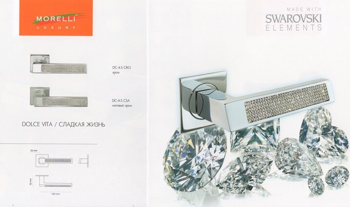 Ручка дверная MORELLI LUXURY DOLCE VITA DC-4-S CRO хром