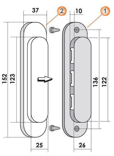 Ручка для раздвижной двери MORELLI MHS150 BL Чёрный