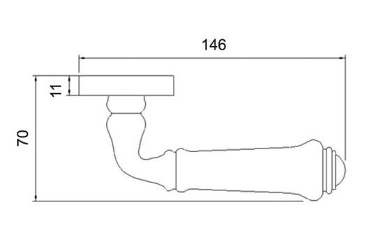 Ручка дверная RENZ INDH 617-16 SG/WH Сиракузы латунь матовая с белой керамикой