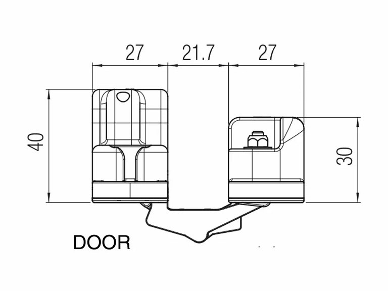 KUBICA K2700 DXSX OS петля скрытая универсальная центральная МАТОВОЕ ЗОЛОТО 60 kg