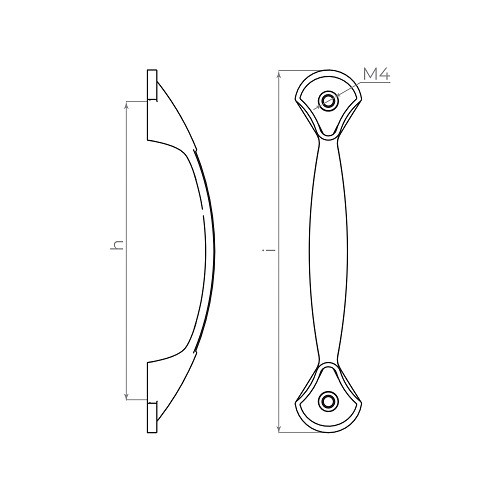 Ручка-скоба AJAX мебельная MB-H-001-128 мм OB античная бронза