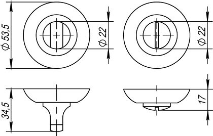 Ручка поворотная PUNTO BK6 TL CFB-18 кофе глянец