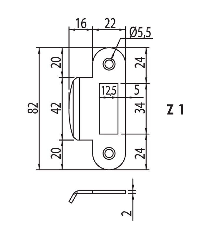 Защелка бесшумная под цилиндр MORELLI 1885P BL Черный