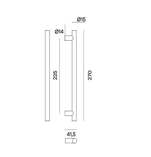 Ручка скоба Venezia LINEAR 270мм (225мм) матовая бронза